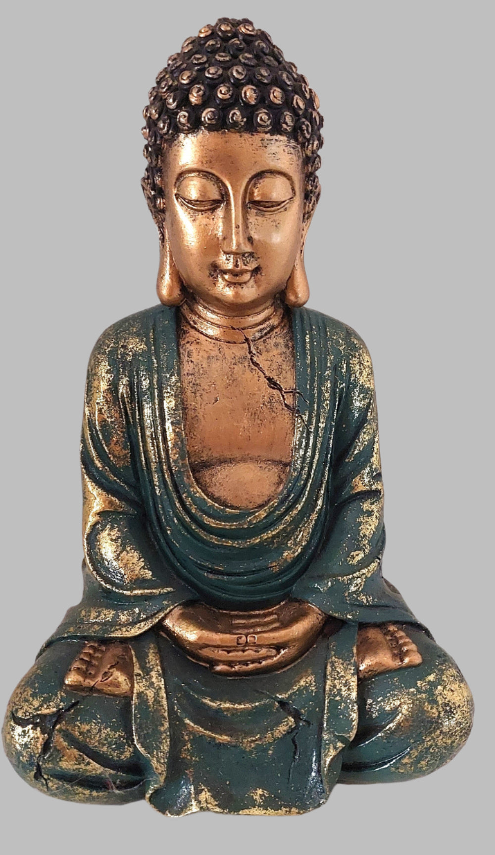 Green & Gold Meditating Buddha