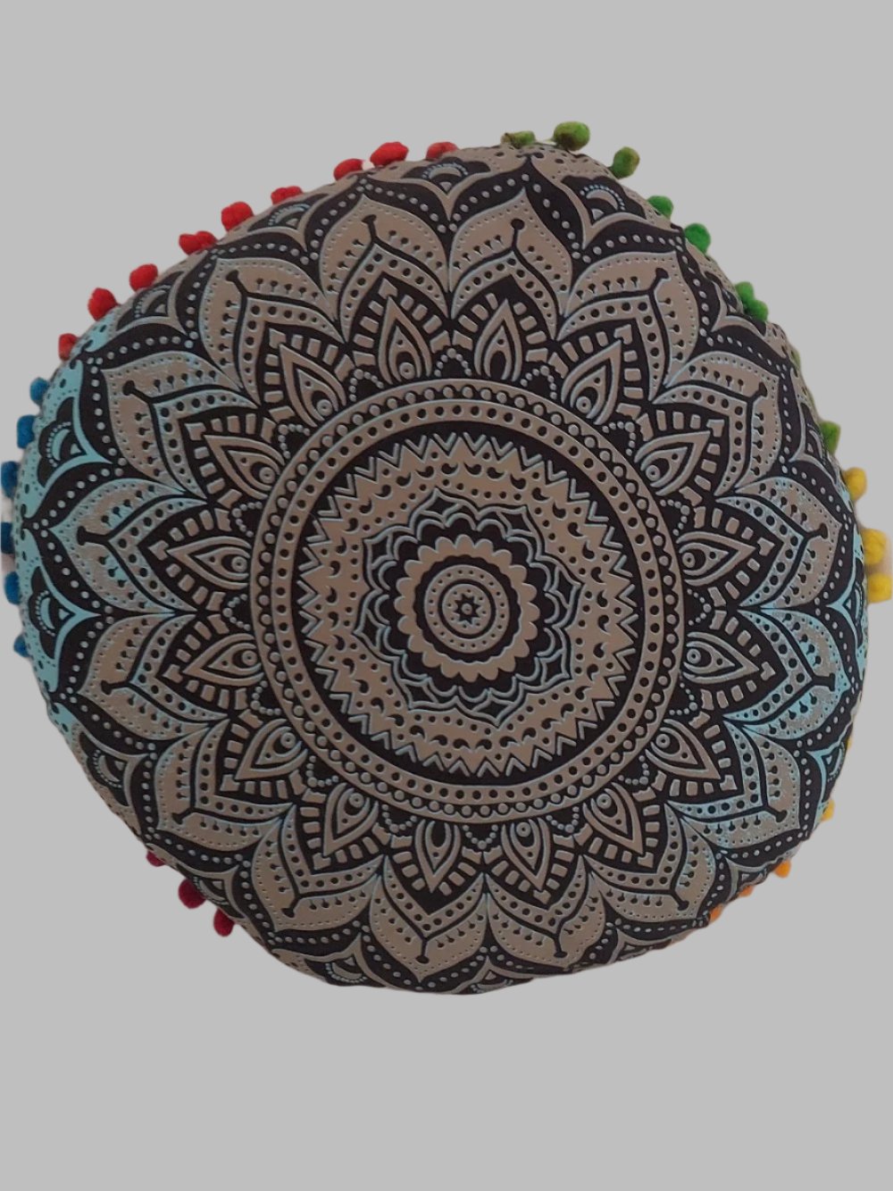 Mandala Round Pom Pom Scatter Cushion