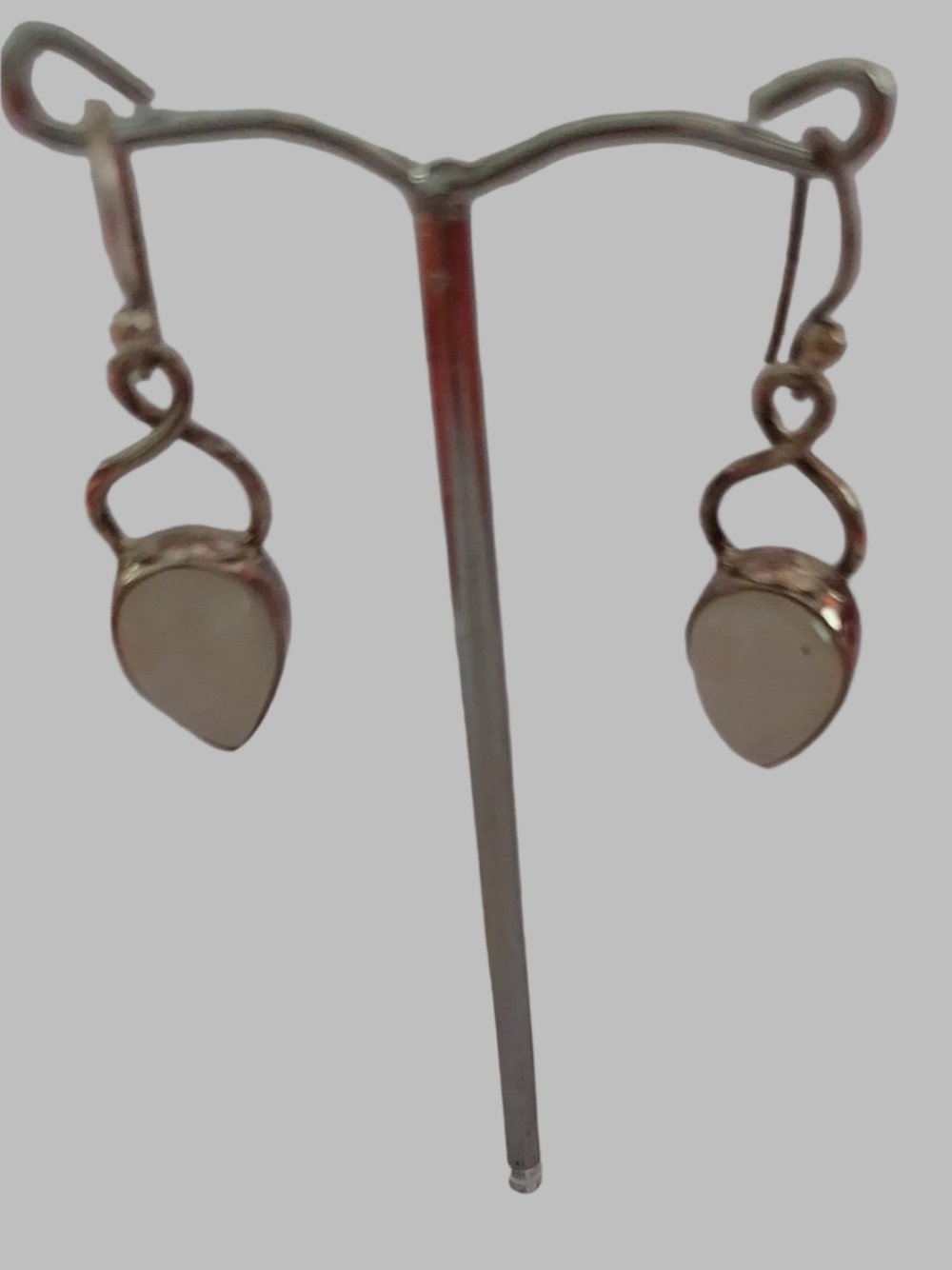 Moonstone Crystal Sterling Sterling 925 Drop Earrings