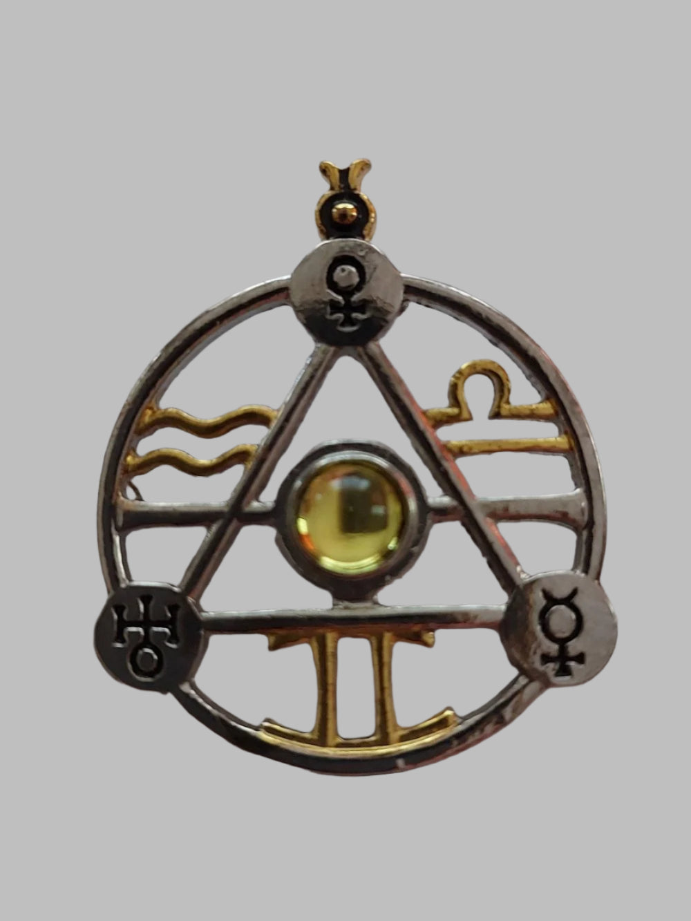 Sacred Geometry Yellow Resin Symbol Pendant