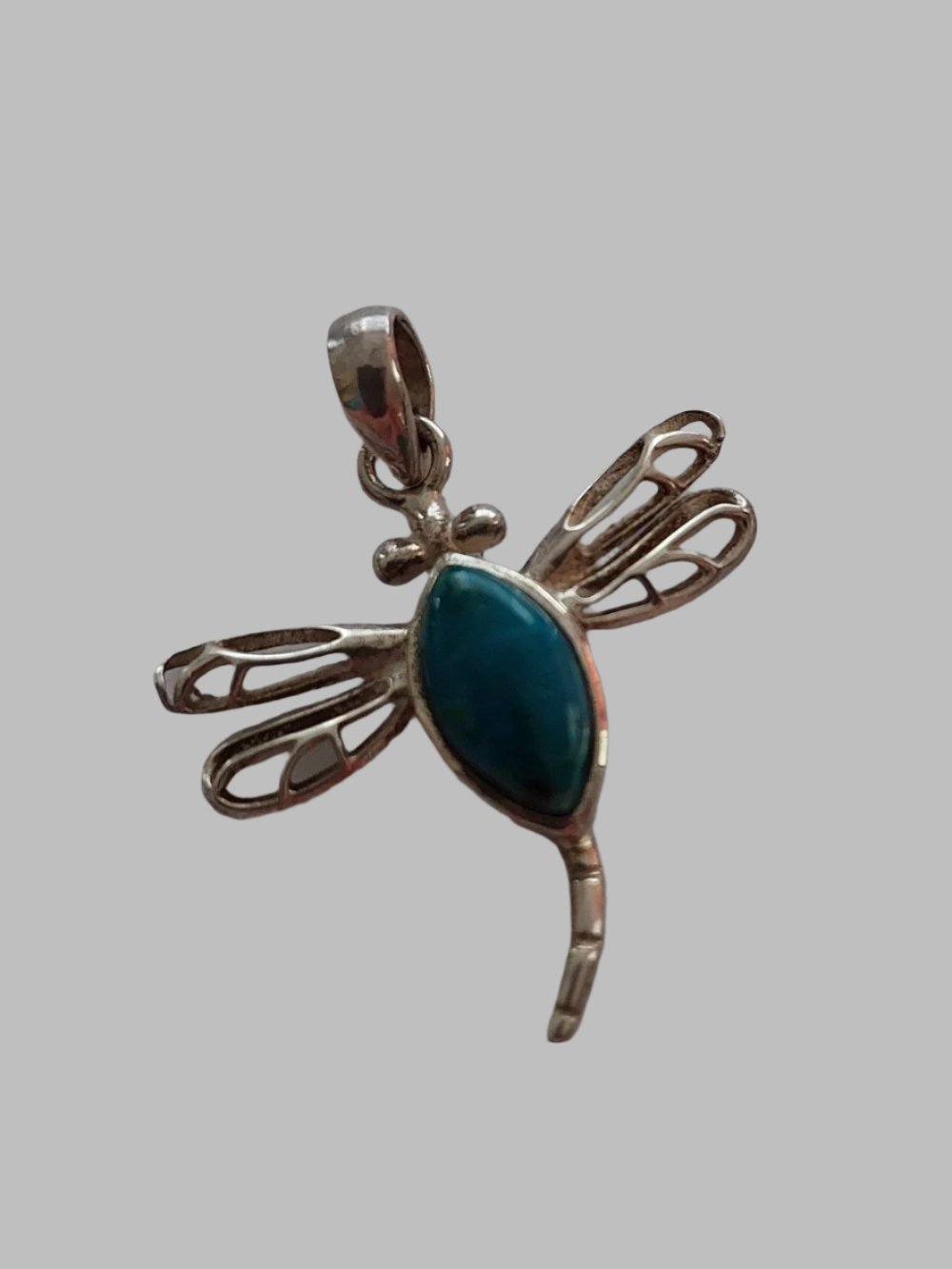 Chrysocolla Dragonfly Sterling Silver 925 Pendant