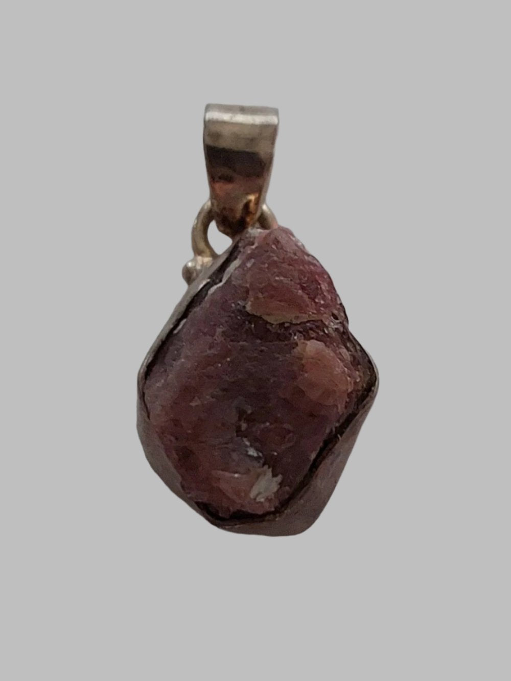 Pink Tourmaline Crystal Sterling Silver 925 Pendant