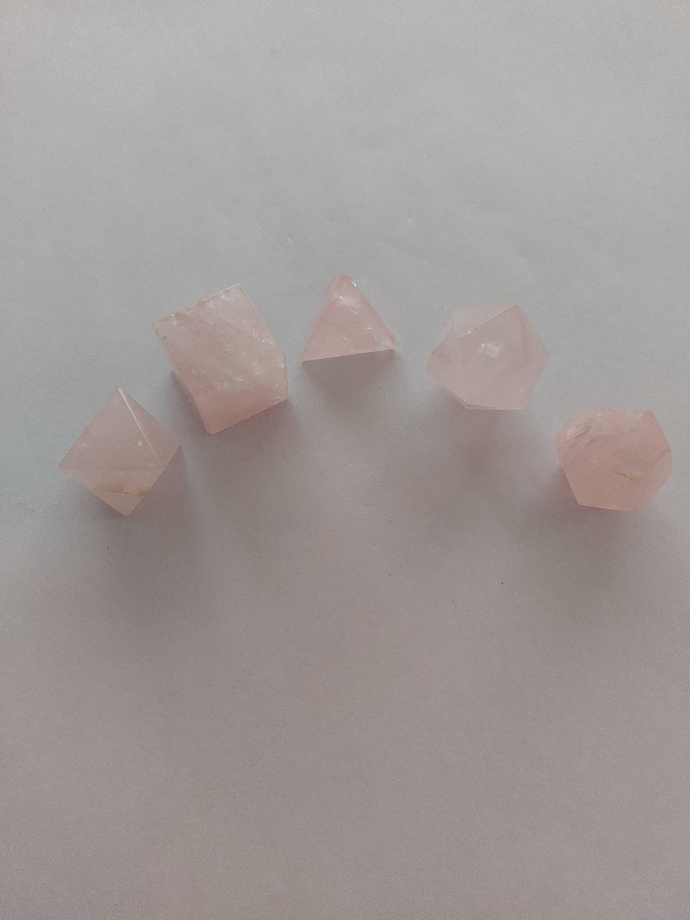 Rose Quartz Platonic Sold Shape Crystals