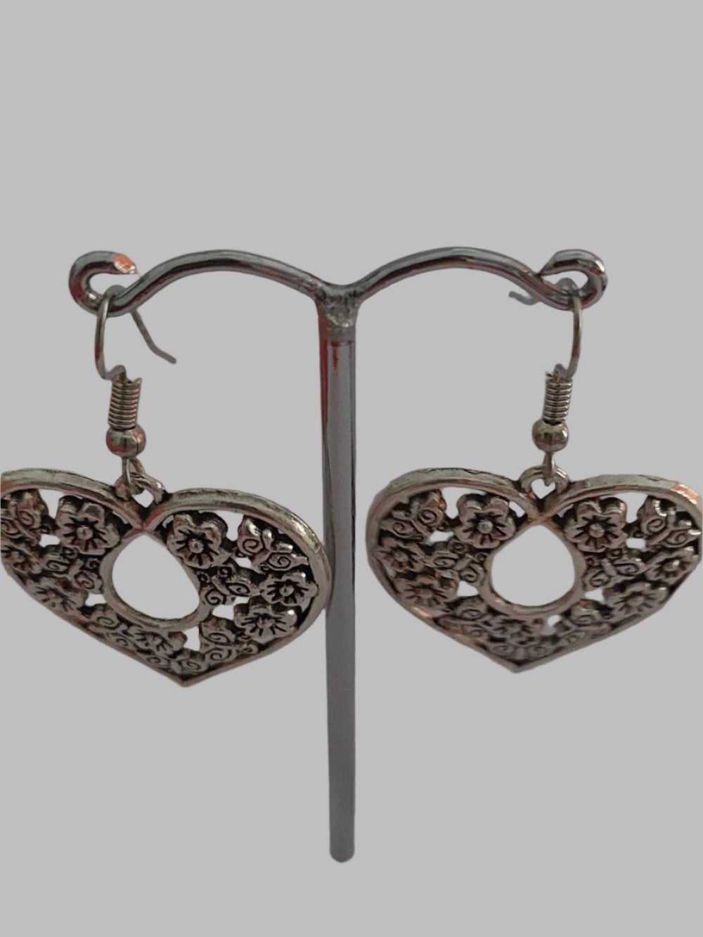 Flower Heart Drop Earrings
