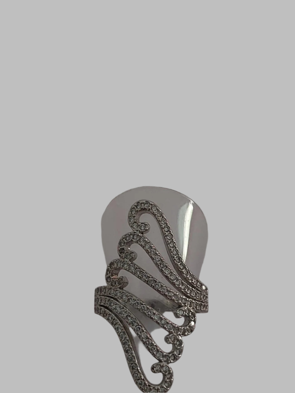 Rhinestones Swirl Sterling Silver 925 Ring
