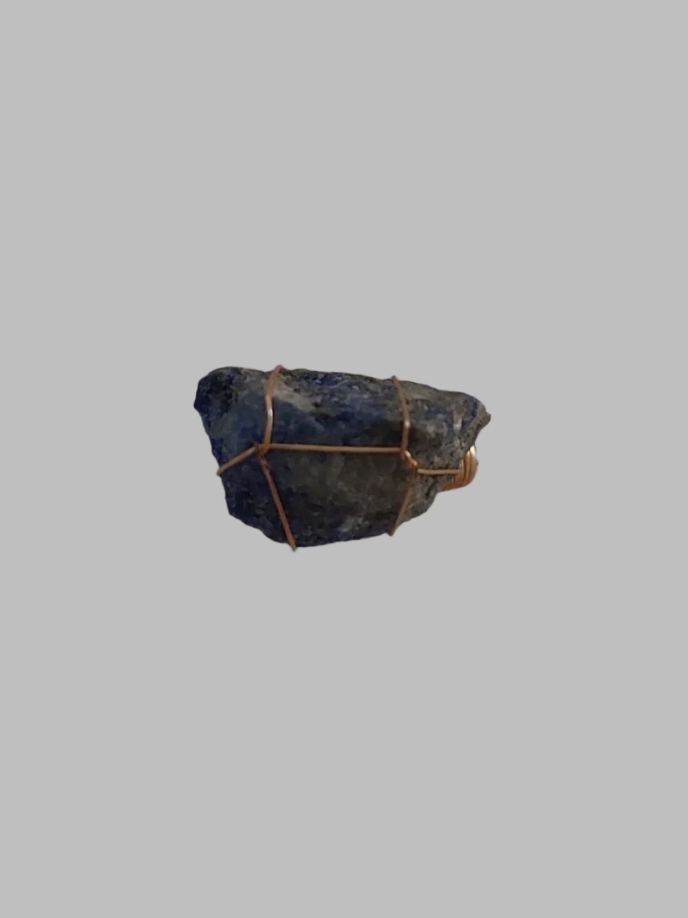 Lapis Lazuli Natural Rock Gold Metal Adjustable Ring