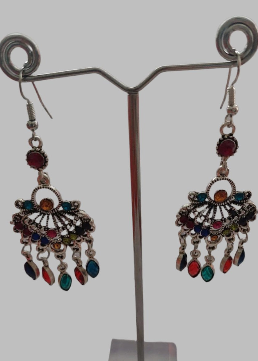Multi Coloured Bohemian Drop Earrings