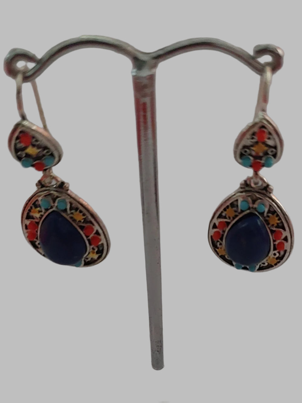 Resin Multi Coloured Drop Earrings.