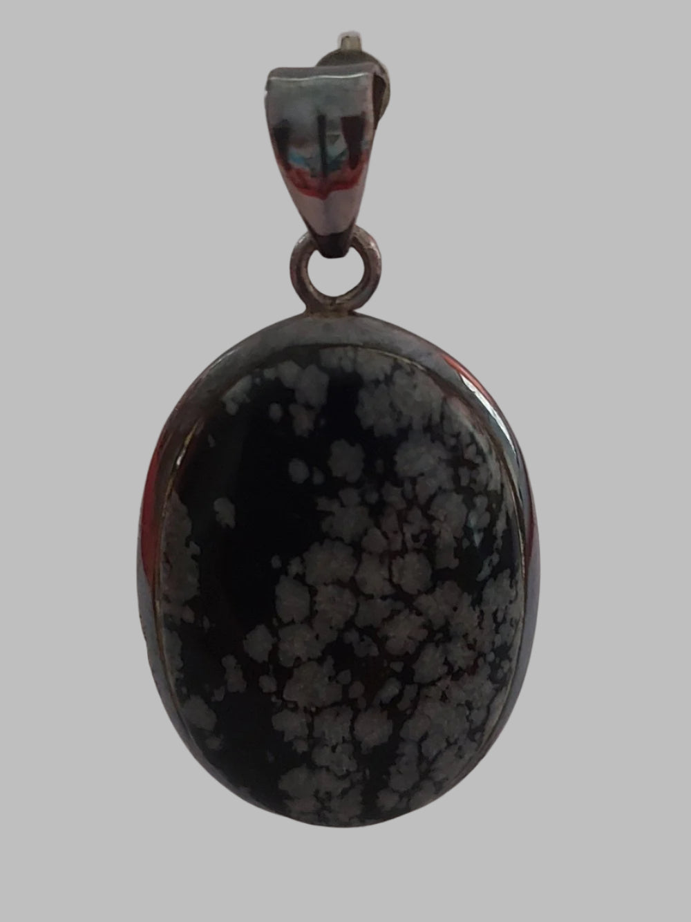 Snowflake Obsidian Crystal Sterling Silver 925 Pendant