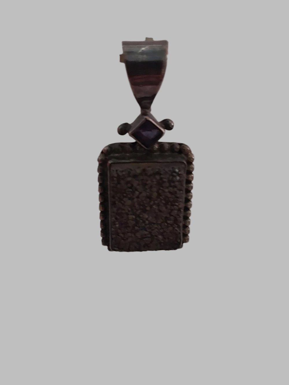 Peacock Ore & Iolite Crystal Sterling Silver 925 Pendant
