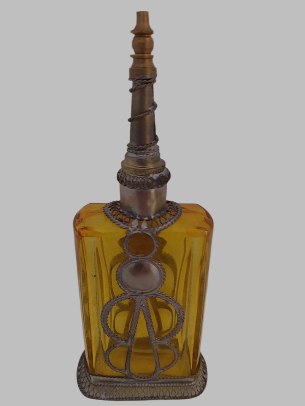 Moroccan Yellow Glass Perfume Bottle