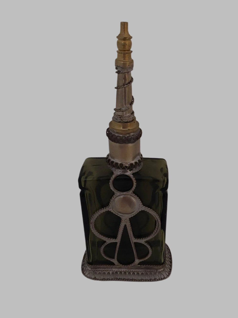 Moroccan Green Glass Perfume Bottle