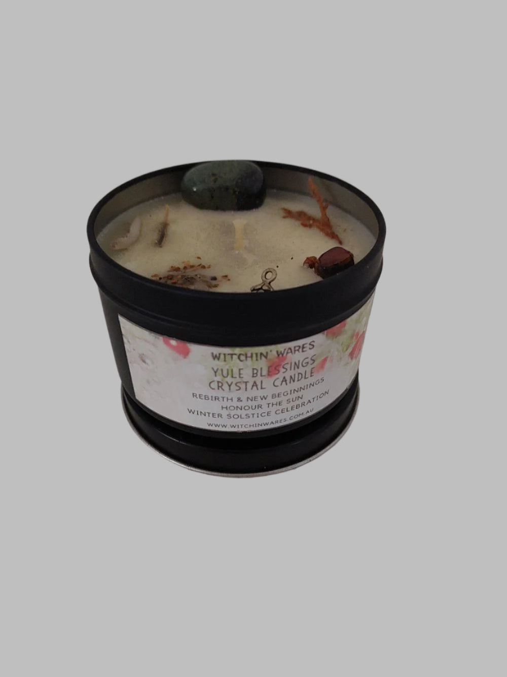 Yule Blessing Crystal Candle