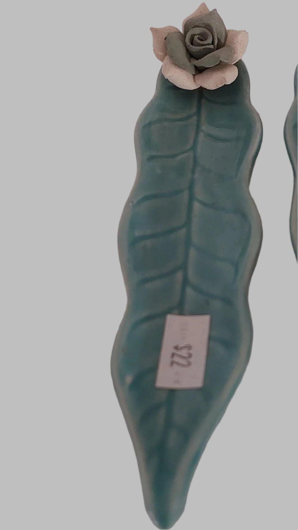 Blue Flower Leaf Ceramic Incense Holder