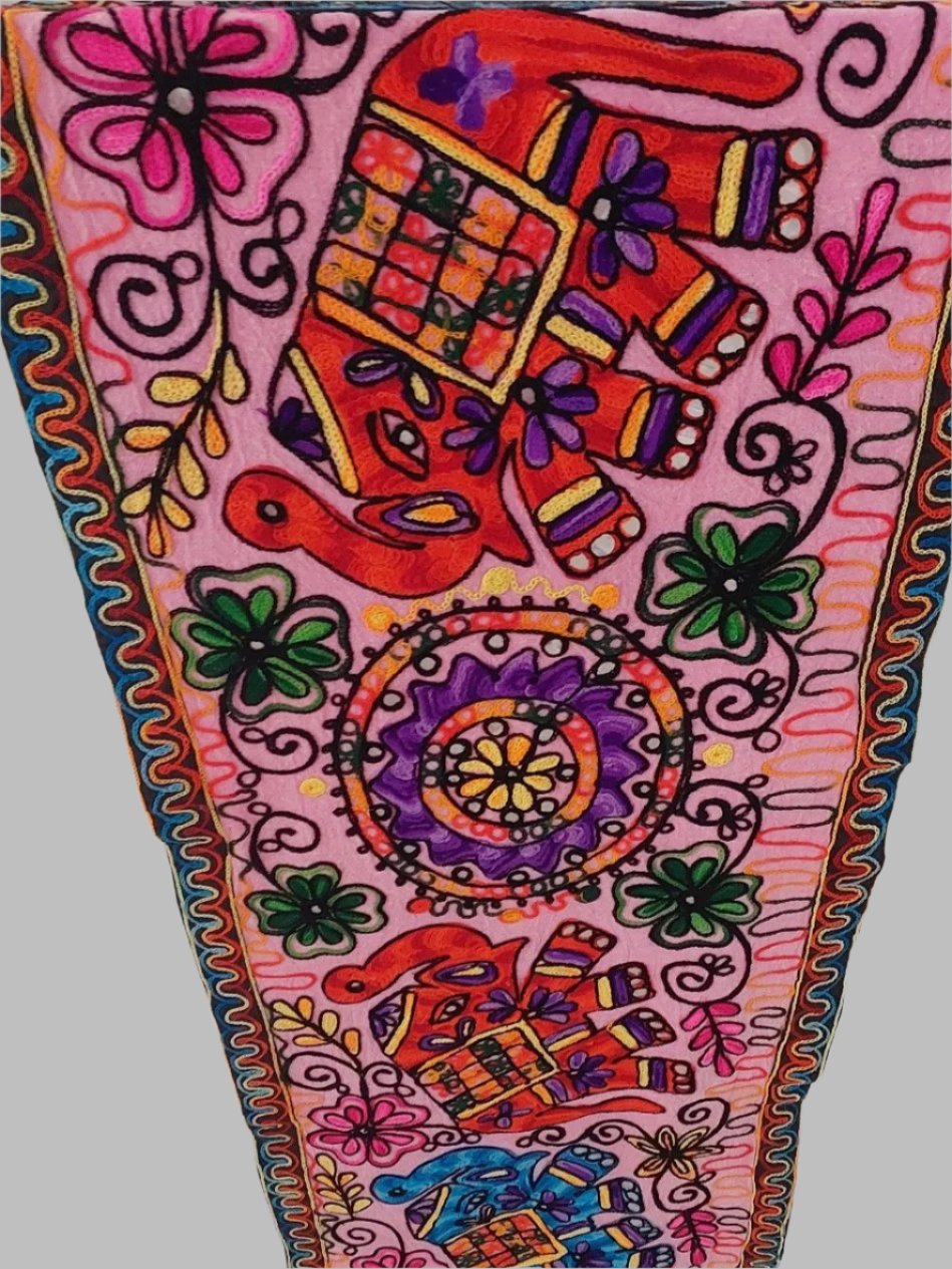 Pink Elephant Banner Wall Hanging