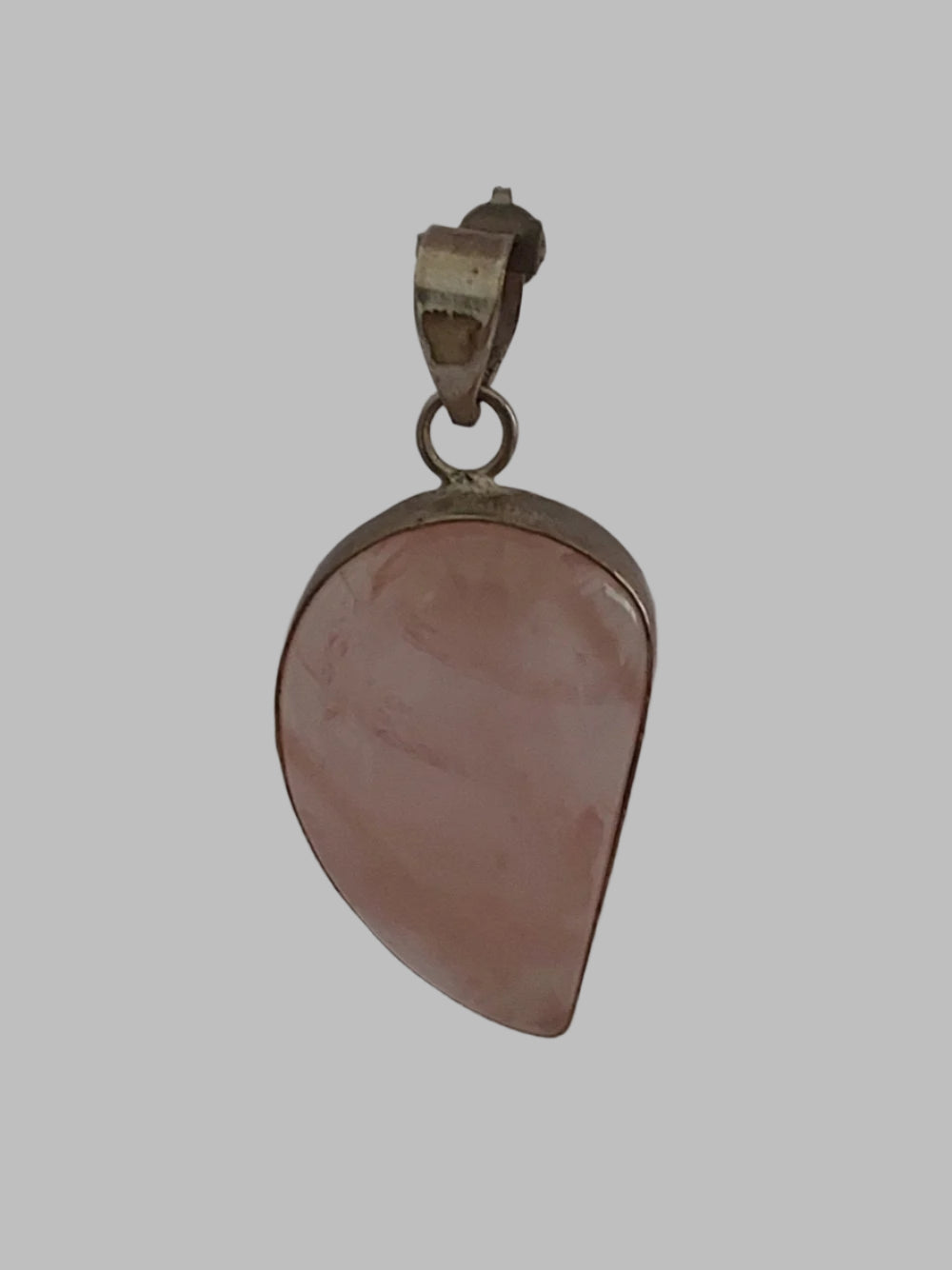 Rose Quartz Crystal Sterling Silver 925 Pendant