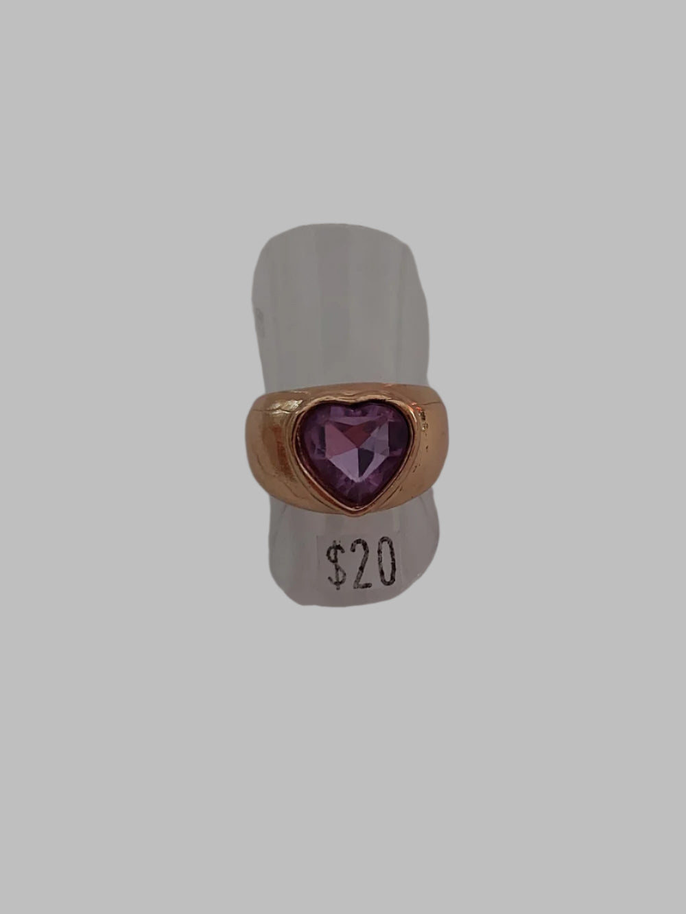 Purple Gold Metal Heart Ring