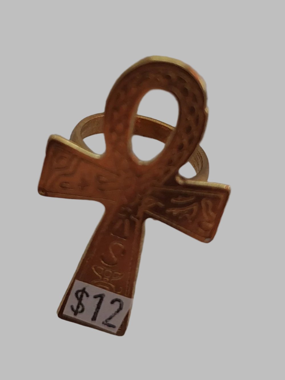 Gold Ankh Metal Ring