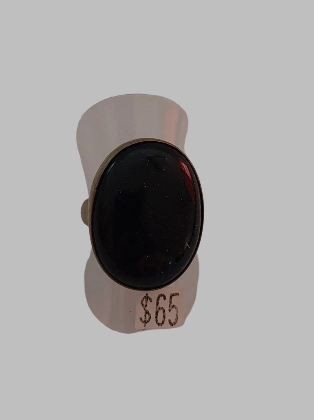 Navy Goldstone Ovel Crystal Sterling Silver