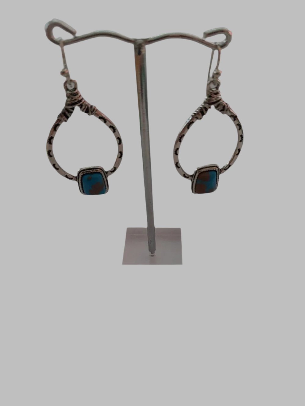 Loop With Square Drop Earrings