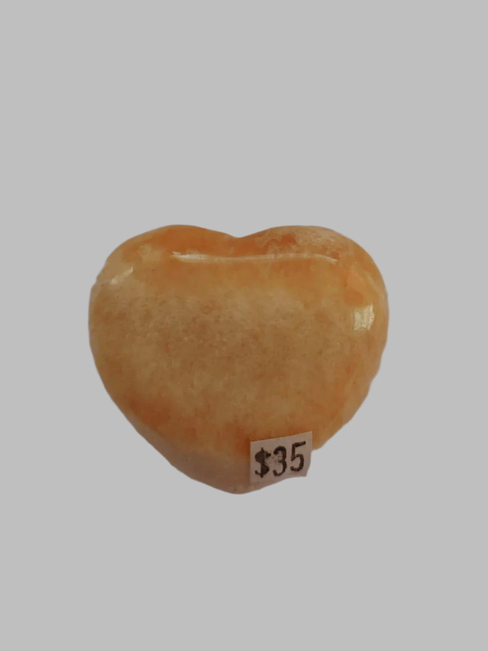 Yellow Aragonite Crystal Heart