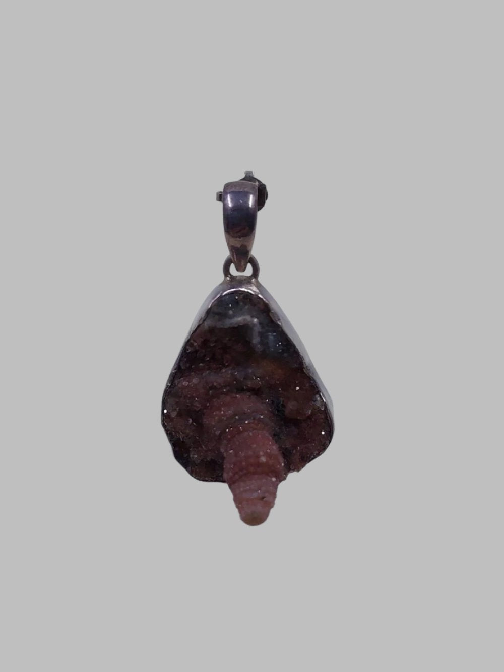 Drusy Quartz Rare Natural Formation Sterling Silver 925 Pendant