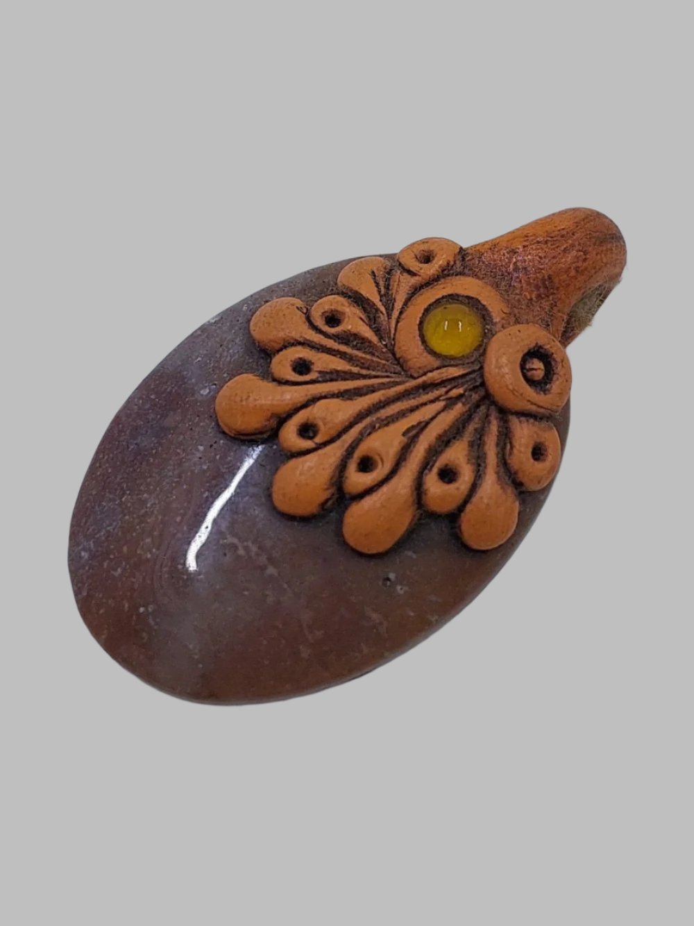 Jasper Ceramic Tibetan Clay Pendant