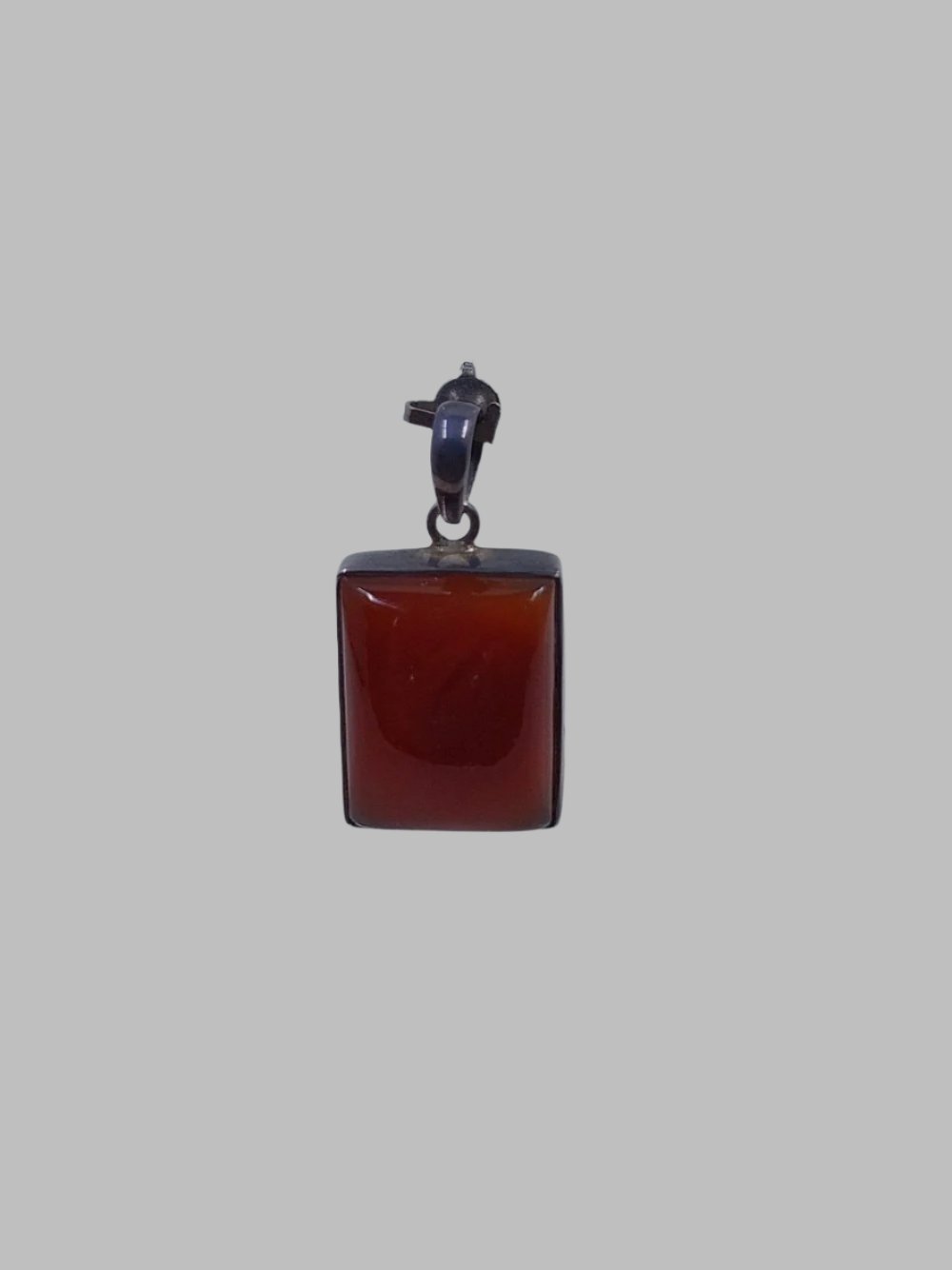 Carnelian Square Sterling Silver 925 Pendant