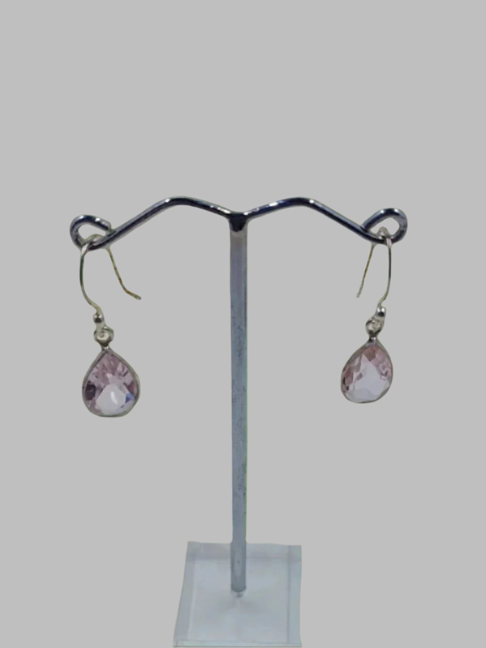 Clear Quartz Faceted Tear Drop Earrings