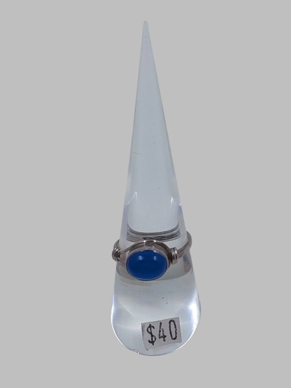 Blue Chalcedony Crystal Sterling Silver 925 Ring