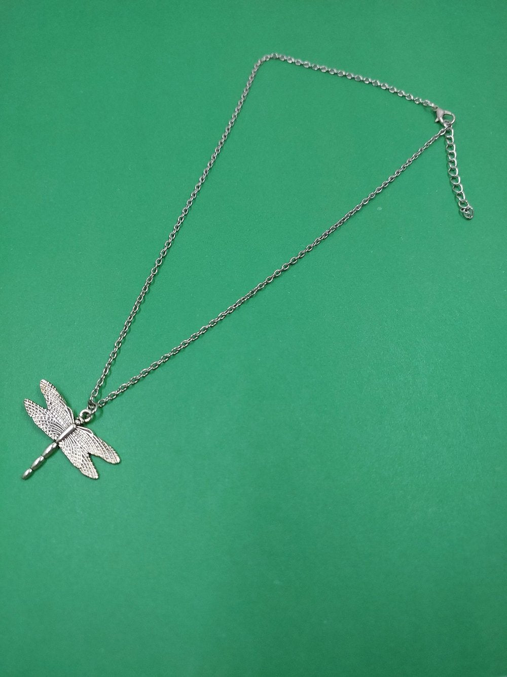 Dragonfly Silver Metal Necklace