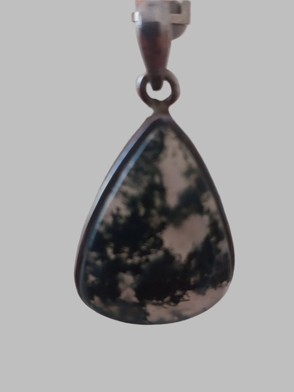 Moss Agate Crystal Sterling Silver 925 Pendant