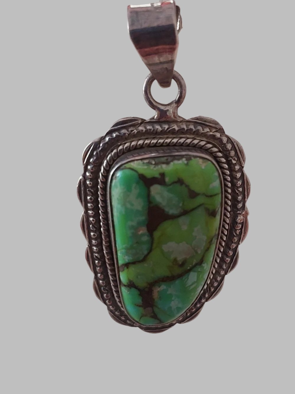 Lime Green Mojave Turquoise Sterling Silver 925 pendant