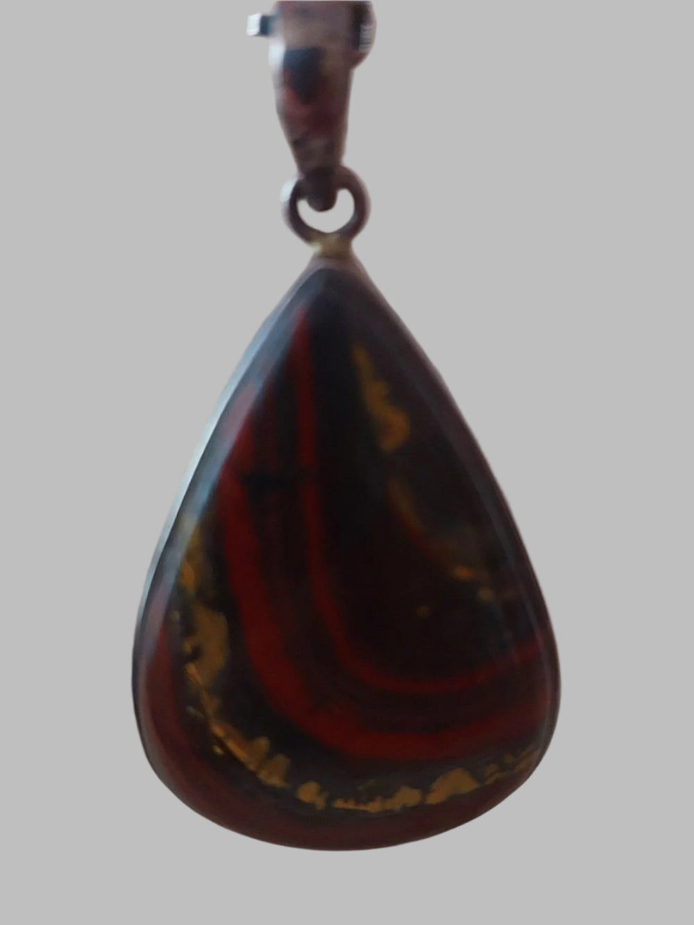 Red Tigers Eye Crystal Sterling Silver 925 Pendant