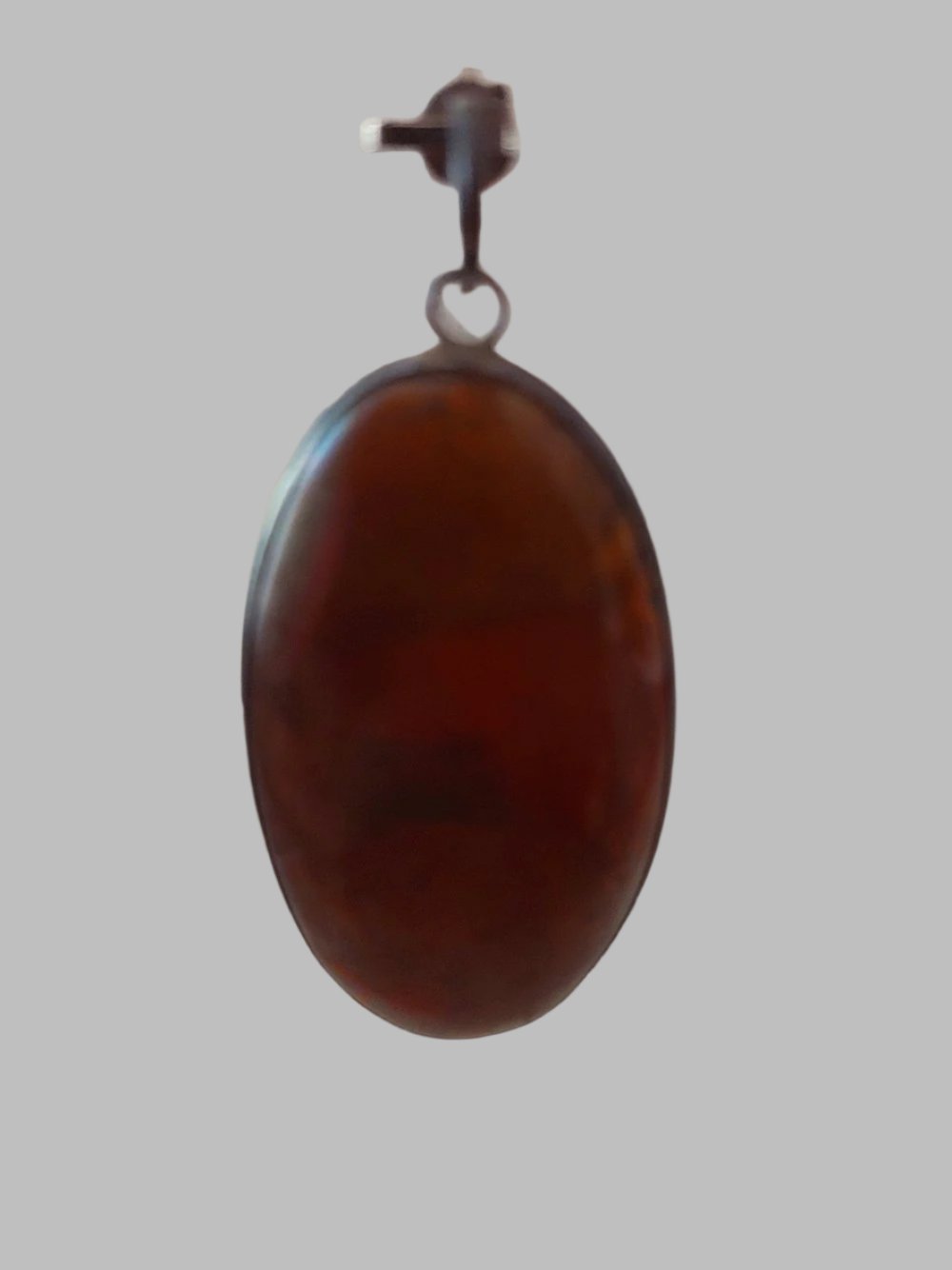 Carnelian With Resin Overlay Crystal Rhodium Pendant