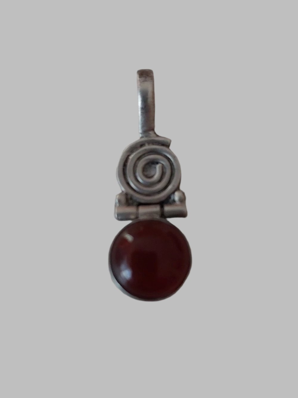 Carnelian Little Swirl Crystal Sterling Silver 925 Pendant