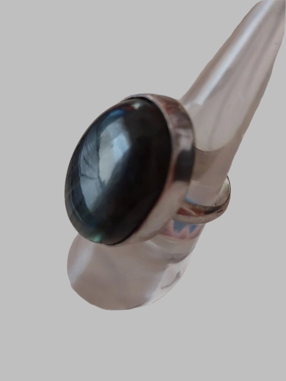 Labradorite Large Crystal Sterling Silver 925 Ring