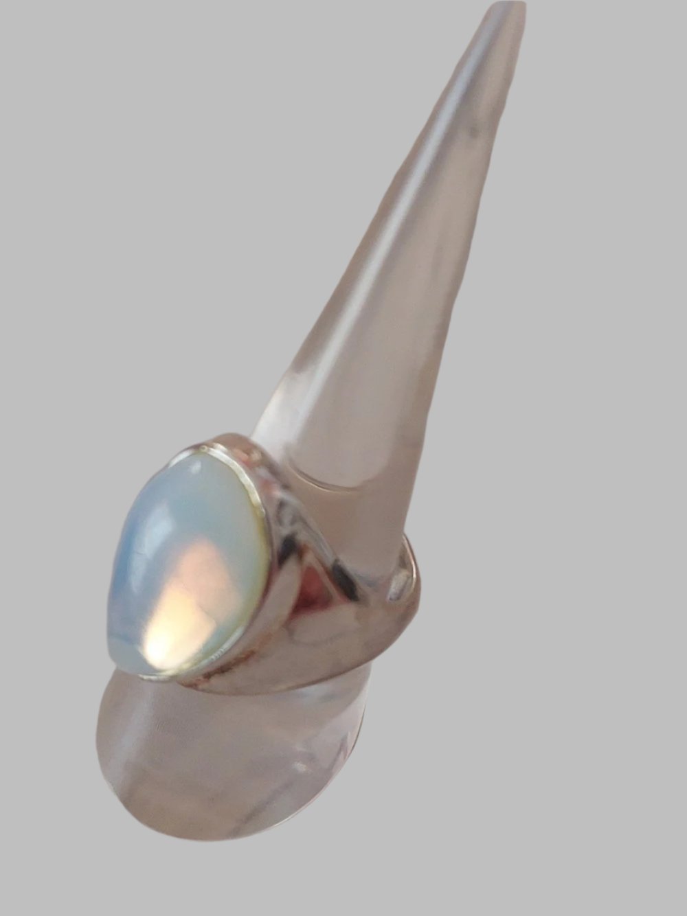 Opalite Crystal Tear Drop Shape Sterling Silver 925 Ring