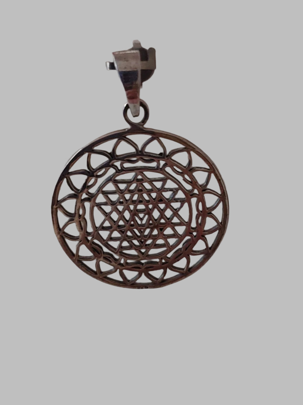 Sri Yantra Symbol Sterling Silver 925 Pendant