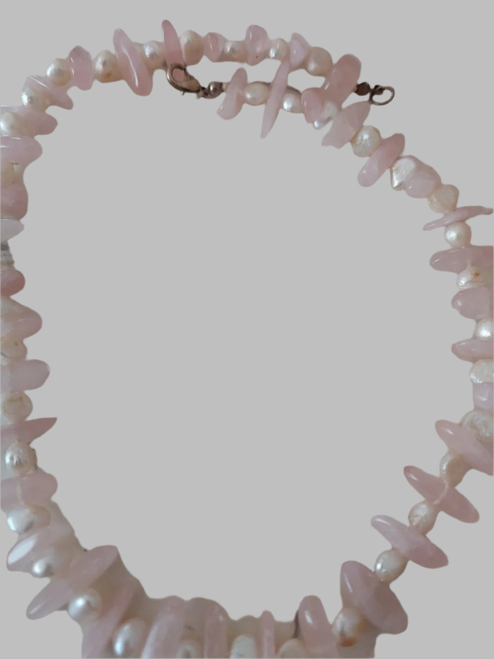 Rose Quartz & Pearl Crystal Necklace