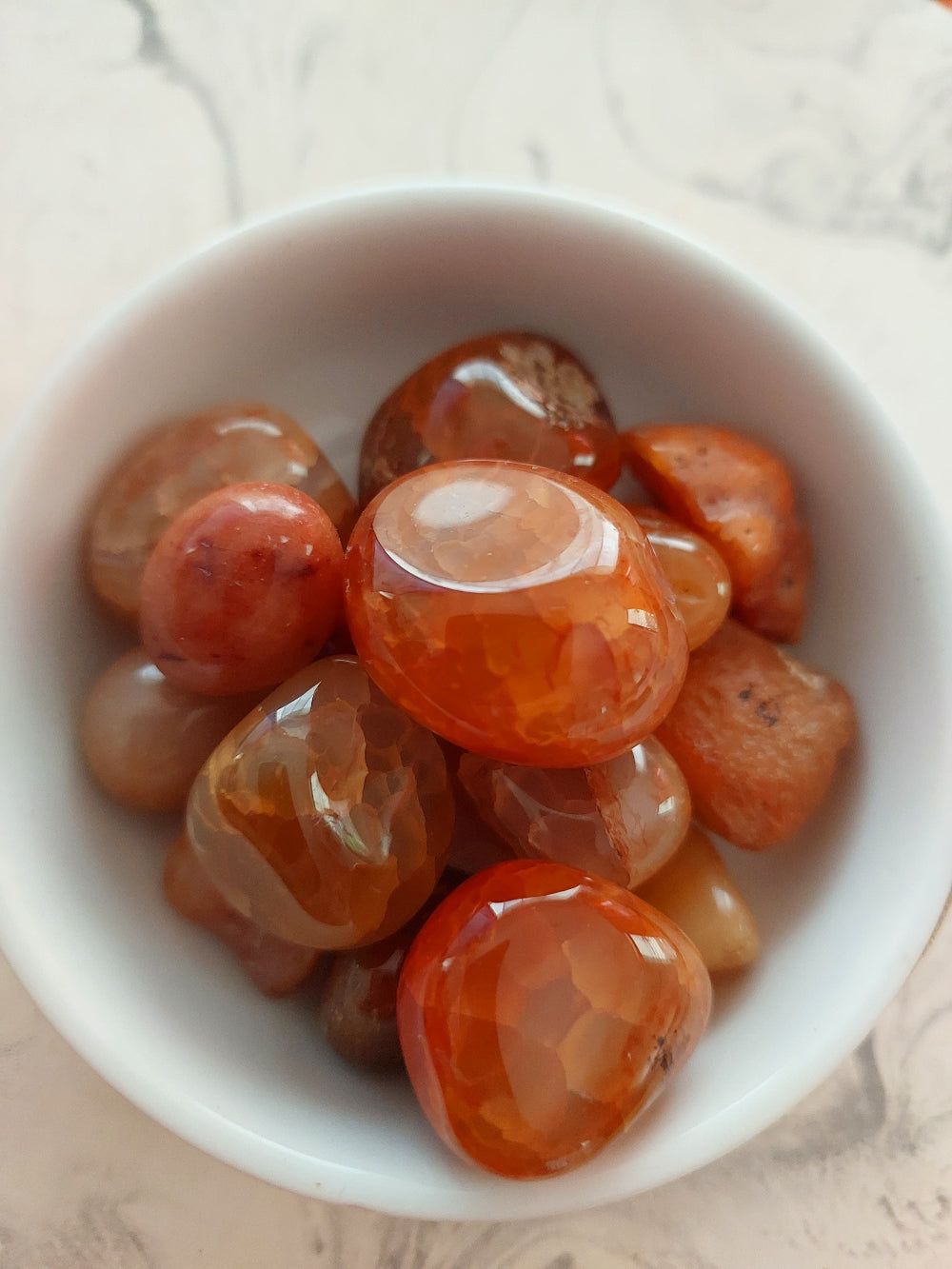 Fire Agate Crystal Tumbled Stone