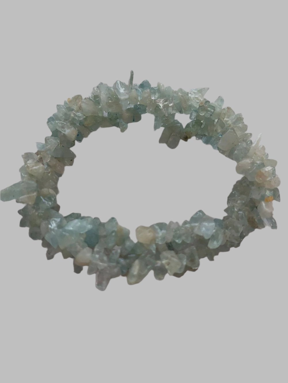 Aquamarine Twist Stretch Crystal Chip Bracelet