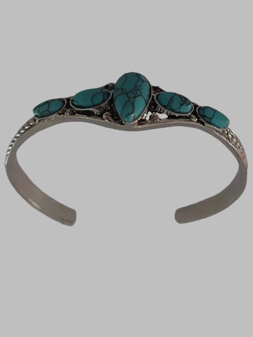 Blue Howlite Metal Cuff Bracelet