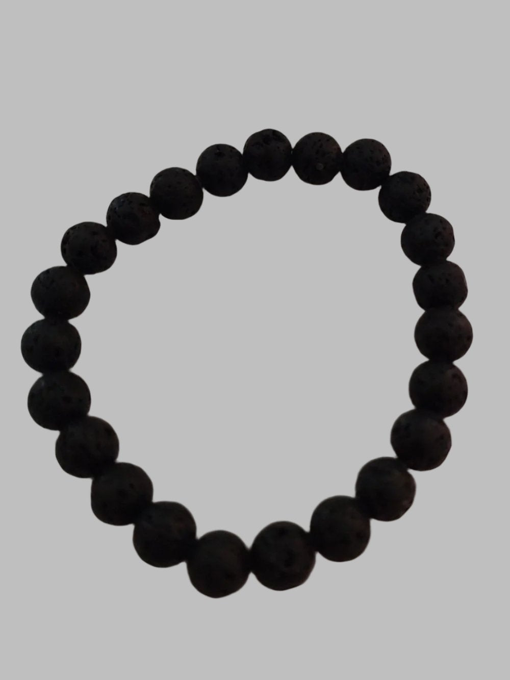 Black Lava Bead Stretch Bracelet