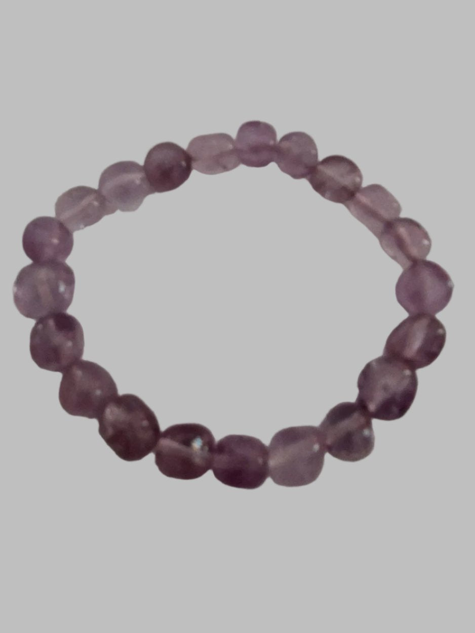 Amethyst Wider Crystal Stretch Bead Bracelet