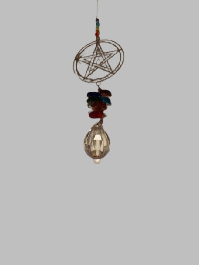 Pentagram Chakra Crystal Suncatcher