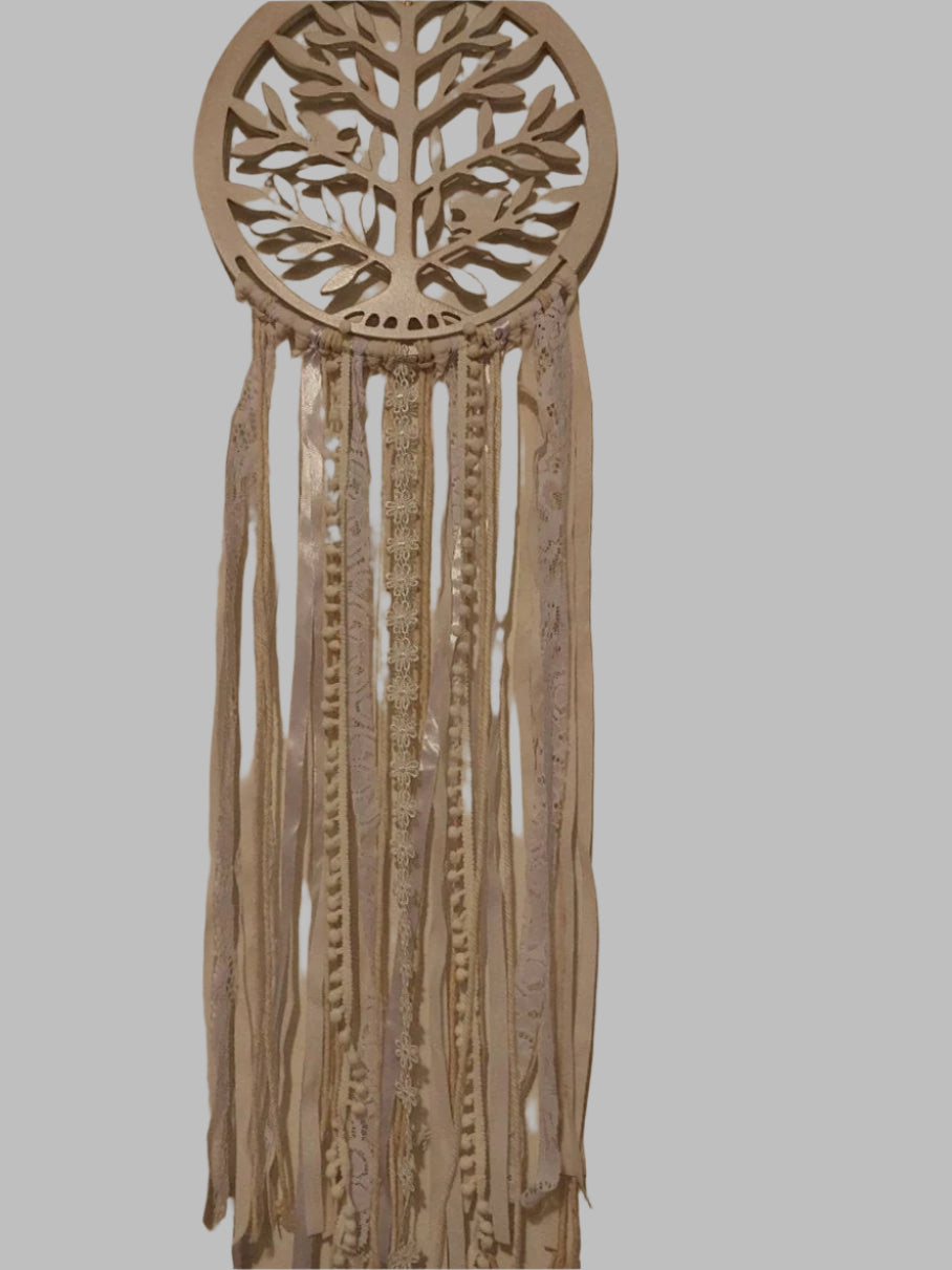 White Timber Tree Of Life Dreamcatcher