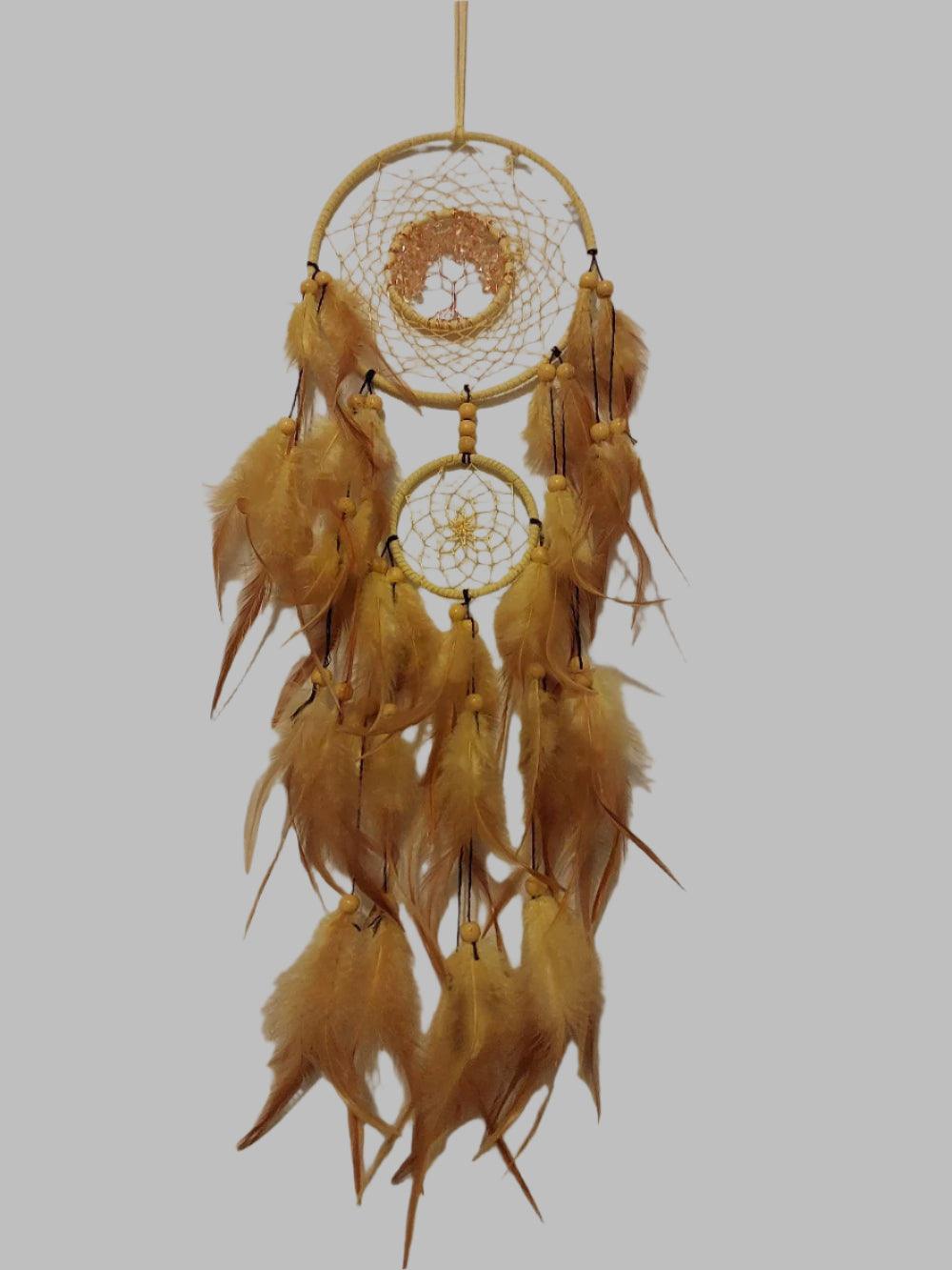 Tree Of Life Yellow & Bead Dreamcatcher