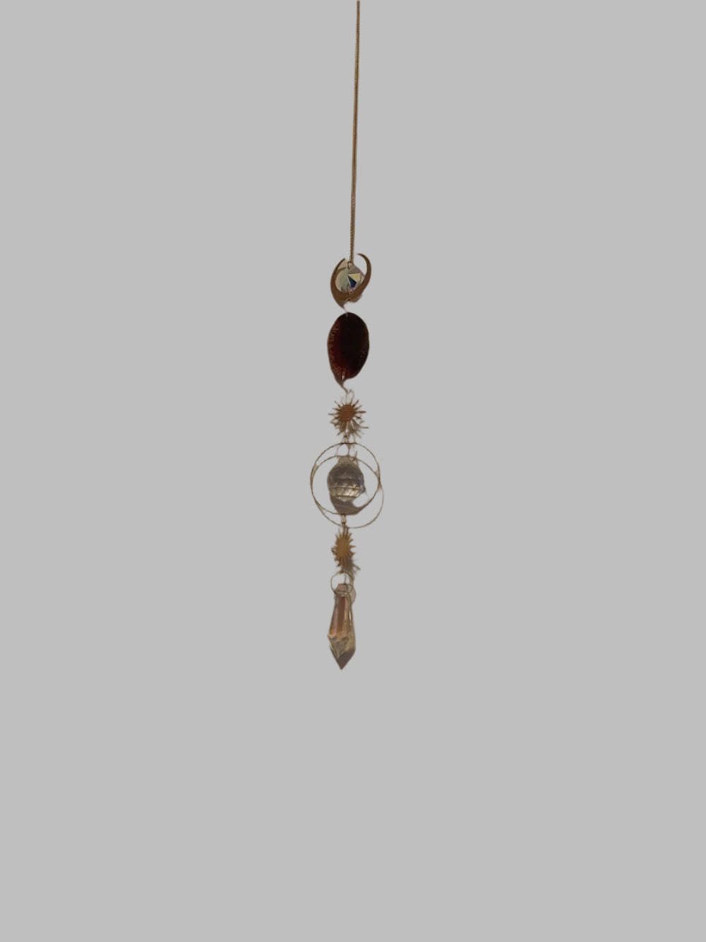 Sun & Sphere Crystal Brown Agate Suncatcher