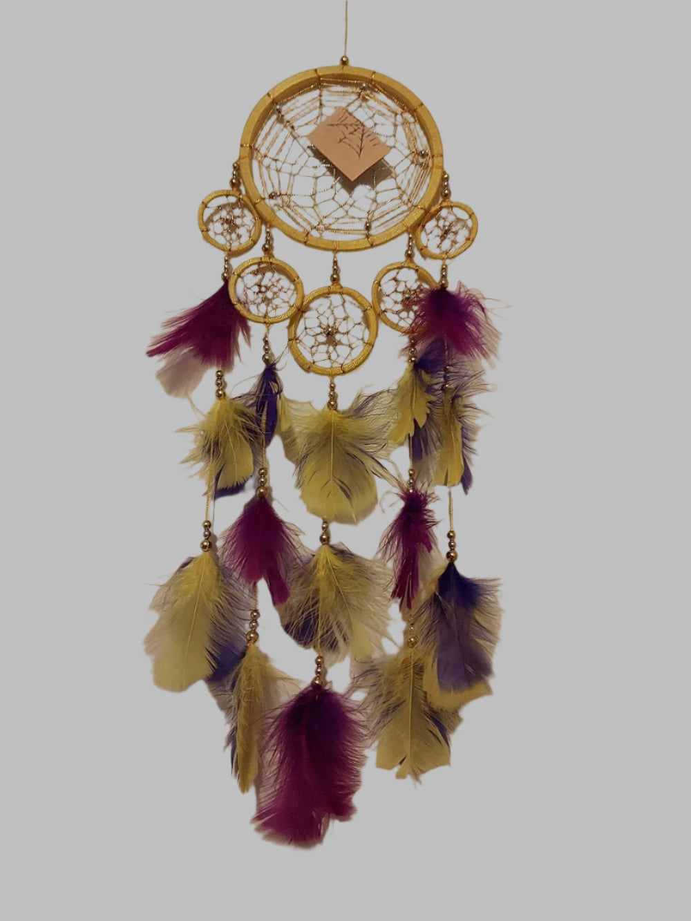 Yellow & Purple Bead Dreamcatcher